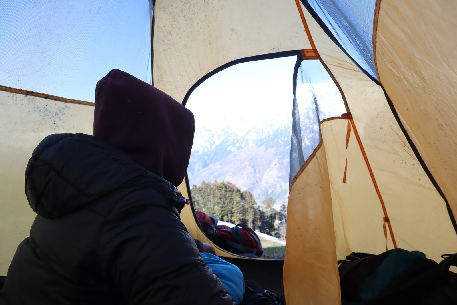 Golden Hour Glow Over High Mountain Tents